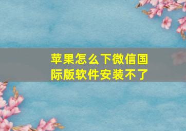 苹果怎么下微信国际版软件安装不了