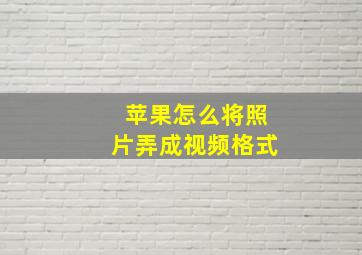 苹果怎么将照片弄成视频格式