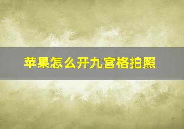 苹果怎么开九宫格拍照