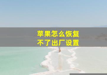 苹果怎么恢复不了出厂设置