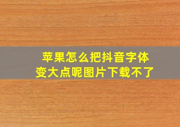 苹果怎么把抖音字体变大点呢图片下载不了