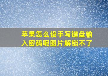 苹果怎么设手写键盘输入密码呢图片解锁不了