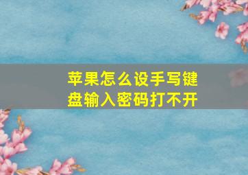 苹果怎么设手写键盘输入密码打不开