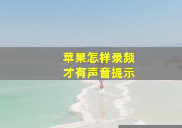 苹果怎样录频才有声音提示