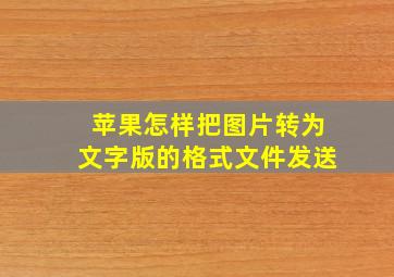 苹果怎样把图片转为文字版的格式文件发送