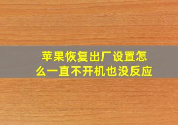 苹果恢复出厂设置怎么一直不开机也没反应