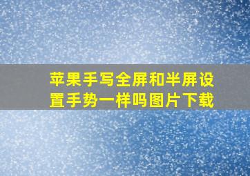 苹果手写全屏和半屏设置手势一样吗图片下载