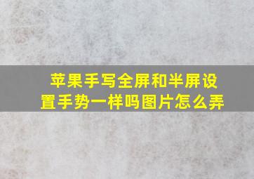 苹果手写全屏和半屏设置手势一样吗图片怎么弄