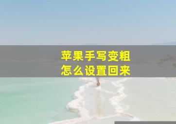 苹果手写变粗怎么设置回来