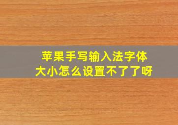 苹果手写输入法字体大小怎么设置不了了呀