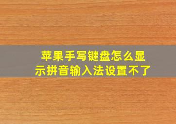 苹果手写键盘怎么显示拼音输入法设置不了