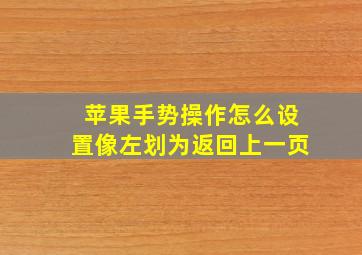 苹果手势操作怎么设置像左划为返回上一页