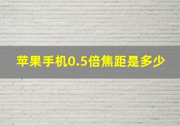 苹果手机0.5倍焦距是多少