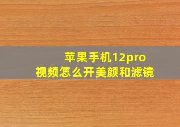 苹果手机12pro视频怎么开美颜和滤镜