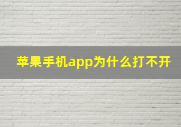 苹果手机app为什么打不开