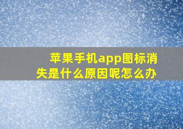 苹果手机app图标消失是什么原因呢怎么办