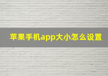 苹果手机app大小怎么设置