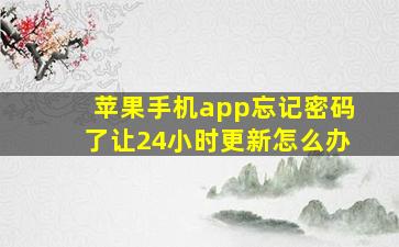 苹果手机app忘记密码了让24小时更新怎么办