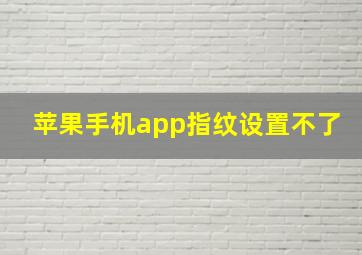 苹果手机app指纹设置不了