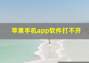 苹果手机app软件打不开