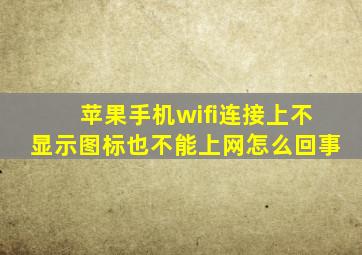 苹果手机wifi连接上不显示图标也不能上网怎么回事