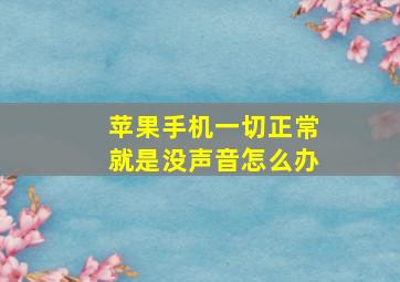 苹果手机一切正常就是没声音怎么办