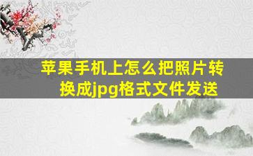 苹果手机上怎么把照片转换成jpg格式文件发送