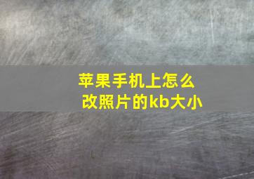 苹果手机上怎么改照片的kb大小