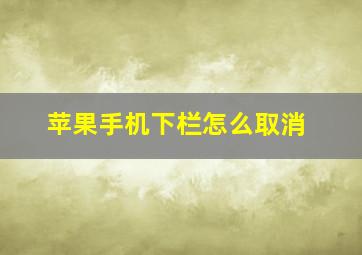 苹果手机下栏怎么取消