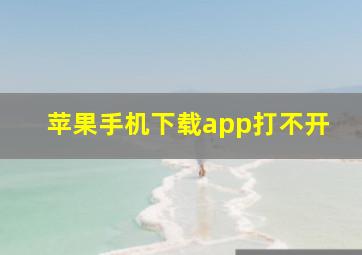 苹果手机下载app打不开