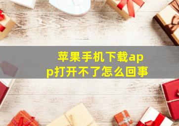 苹果手机下载app打开不了怎么回事