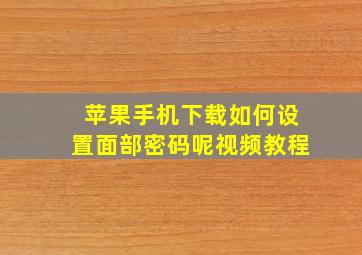 苹果手机下载如何设置面部密码呢视频教程