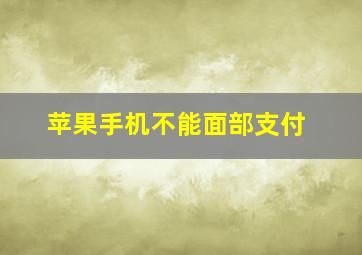 苹果手机不能面部支付