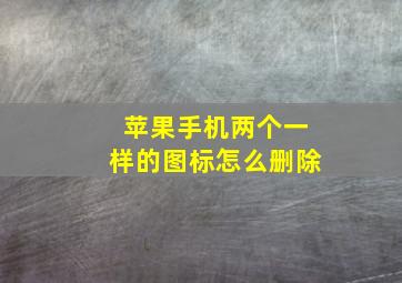 苹果手机两个一样的图标怎么删除