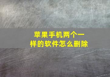 苹果手机两个一样的软件怎么删除