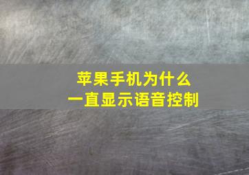 苹果手机为什么一直显示语音控制