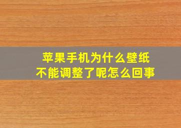 苹果手机为什么壁纸不能调整了呢怎么回事