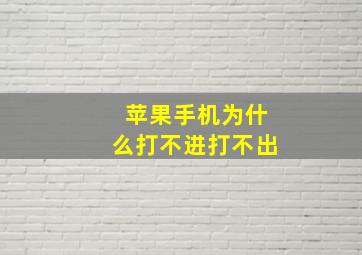 苹果手机为什么打不进打不出