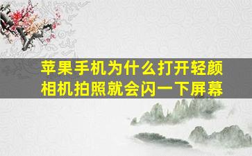 苹果手机为什么打开轻颜相机拍照就会闪一下屏幕