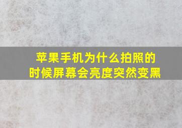 苹果手机为什么拍照的时候屏幕会亮度突然变黑