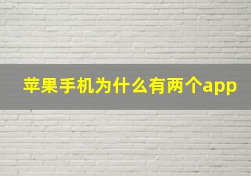 苹果手机为什么有两个app