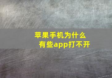 苹果手机为什么有些app打不开