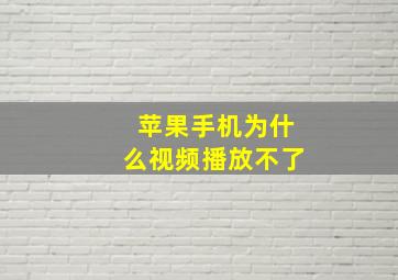 苹果手机为什么视频播放不了