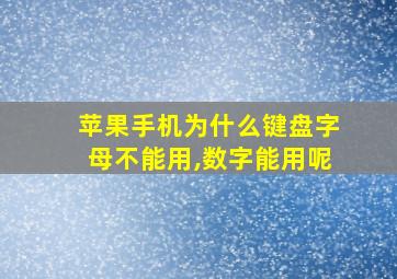 苹果手机为什么键盘字母不能用,数字能用呢