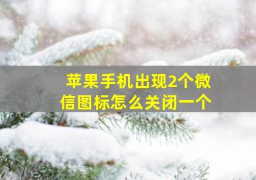 苹果手机出现2个微信图标怎么关闭一个