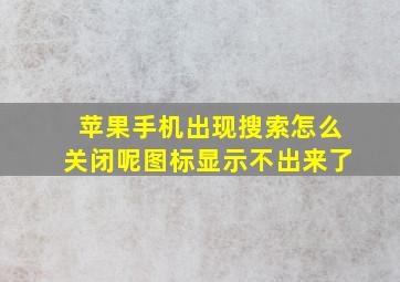 苹果手机出现搜索怎么关闭呢图标显示不出来了