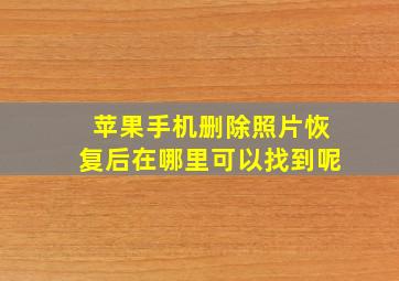 苹果手机删除照片恢复后在哪里可以找到呢