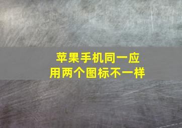 苹果手机同一应用两个图标不一样