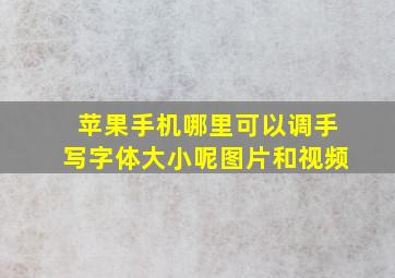 苹果手机哪里可以调手写字体大小呢图片和视频