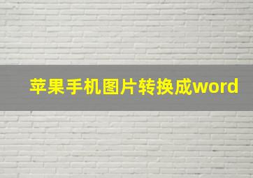 苹果手机图片转换成word